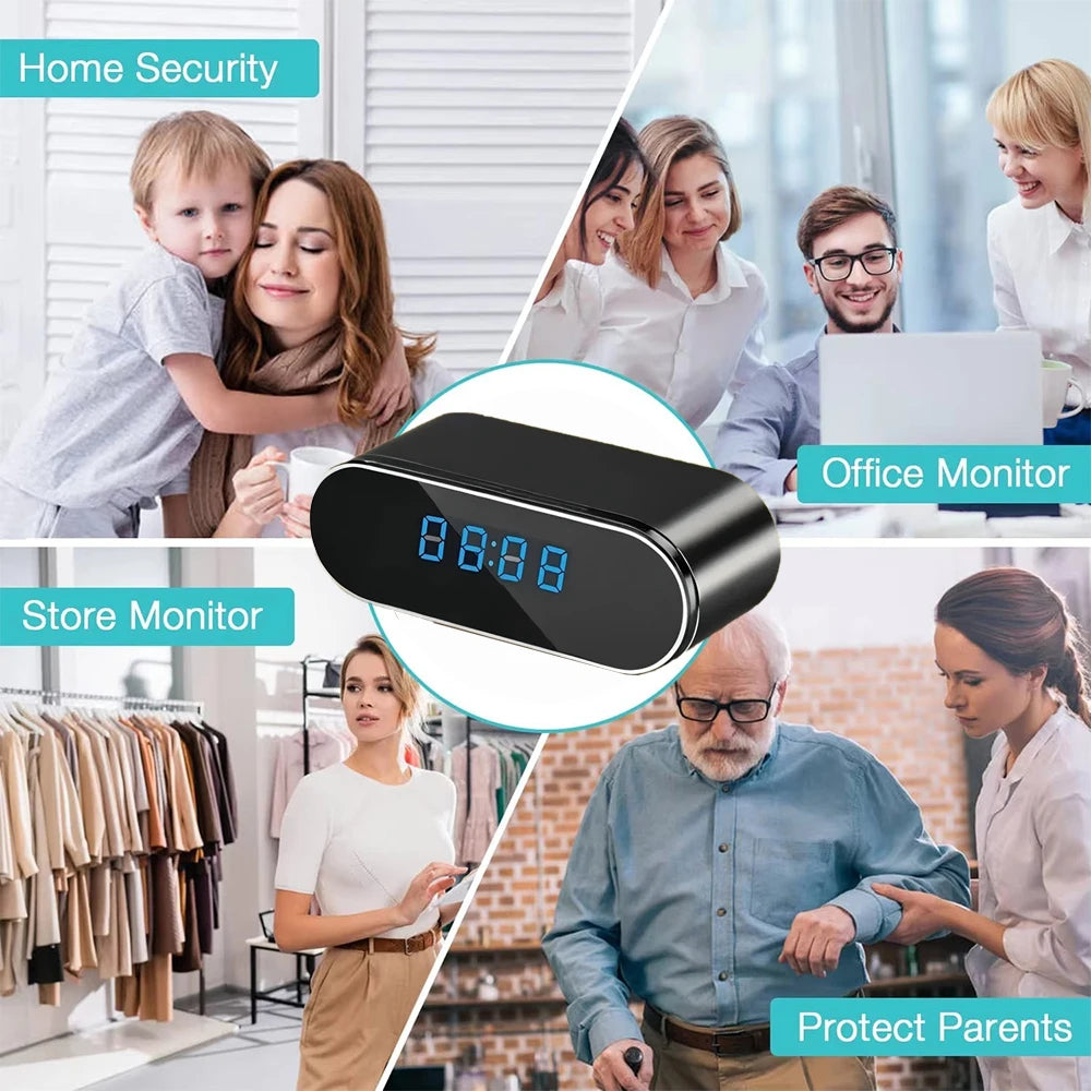 Mini Clock WiFi Camera with Infrared Night Vision Home Wireless Camera